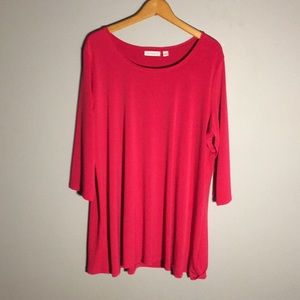 Susan Graver Liquid Knit 3/4 Sleeve Tunic